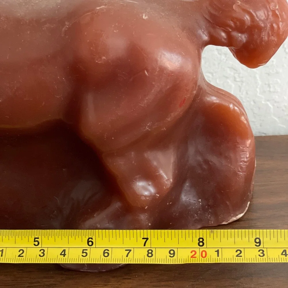 Vintage Large Horse Candle Figurine Wax Brown Equestrian Cabincore Cottagecore‎